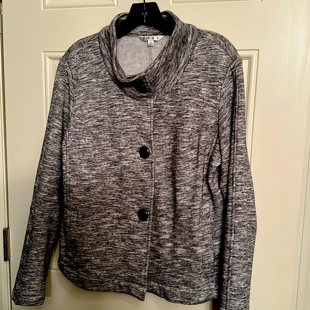 CAbi Ponte Military Button Down Grey Jacket Size Large